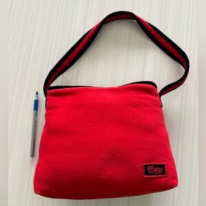 Red Hand Bag with Black Trim